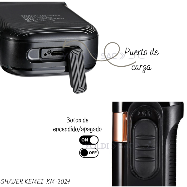 Rasoir rechargeable Kemei KM-2024 - Image 4