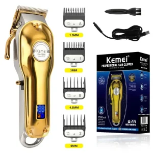 Kemei 1986 Metal Professional Cordless Clipper Hair Trimmer